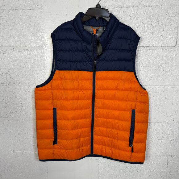 Club Room Mens Packable Colorblock Quilted Vest, Orange/Blue, X-Large $100 - Picture 1 of 8